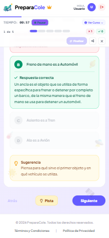 PreparaCole - Pista de Ayuda